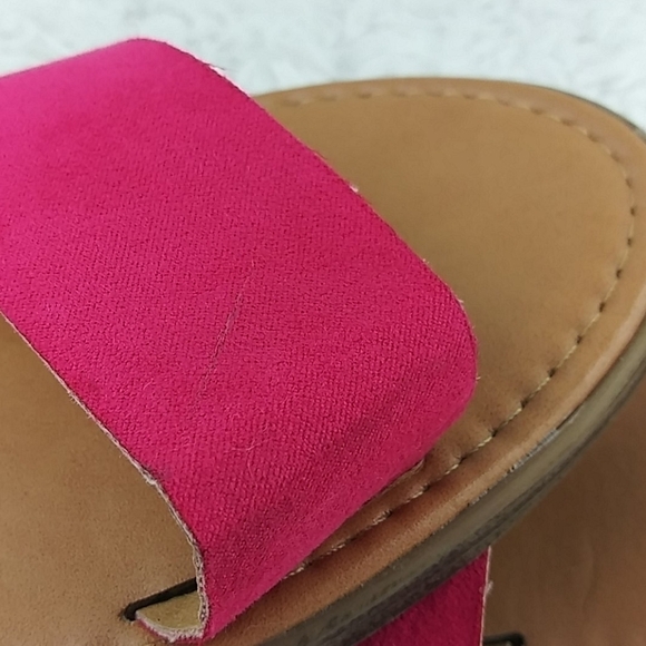 Rohb By Joyce Azria Casablanca Pink Fabric  Two Strap Open Toe Slide Sandal Shoe - Picture 11 of 12